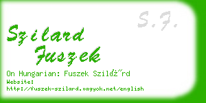 szilard fuszek business card